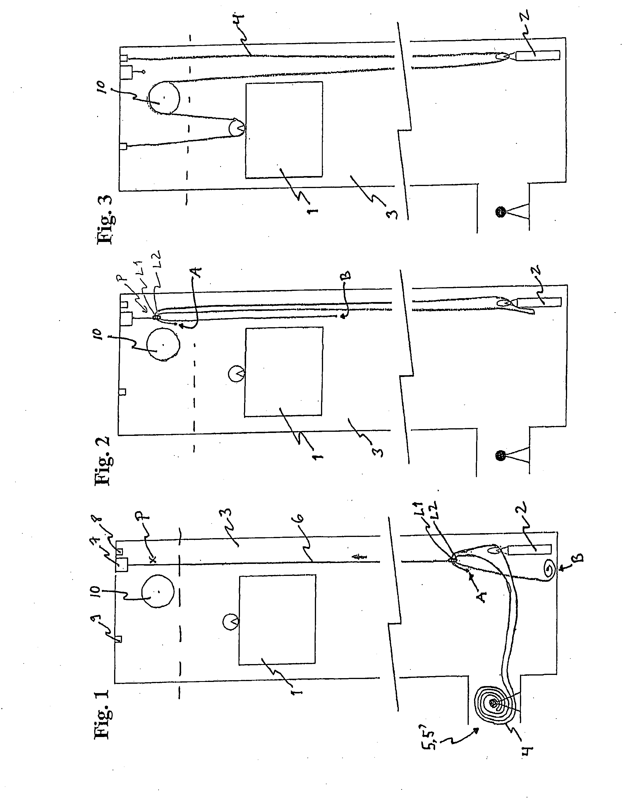 Method for reeving an elevator, rope reel and method for installing an overspeed governor rope or a trailing cable