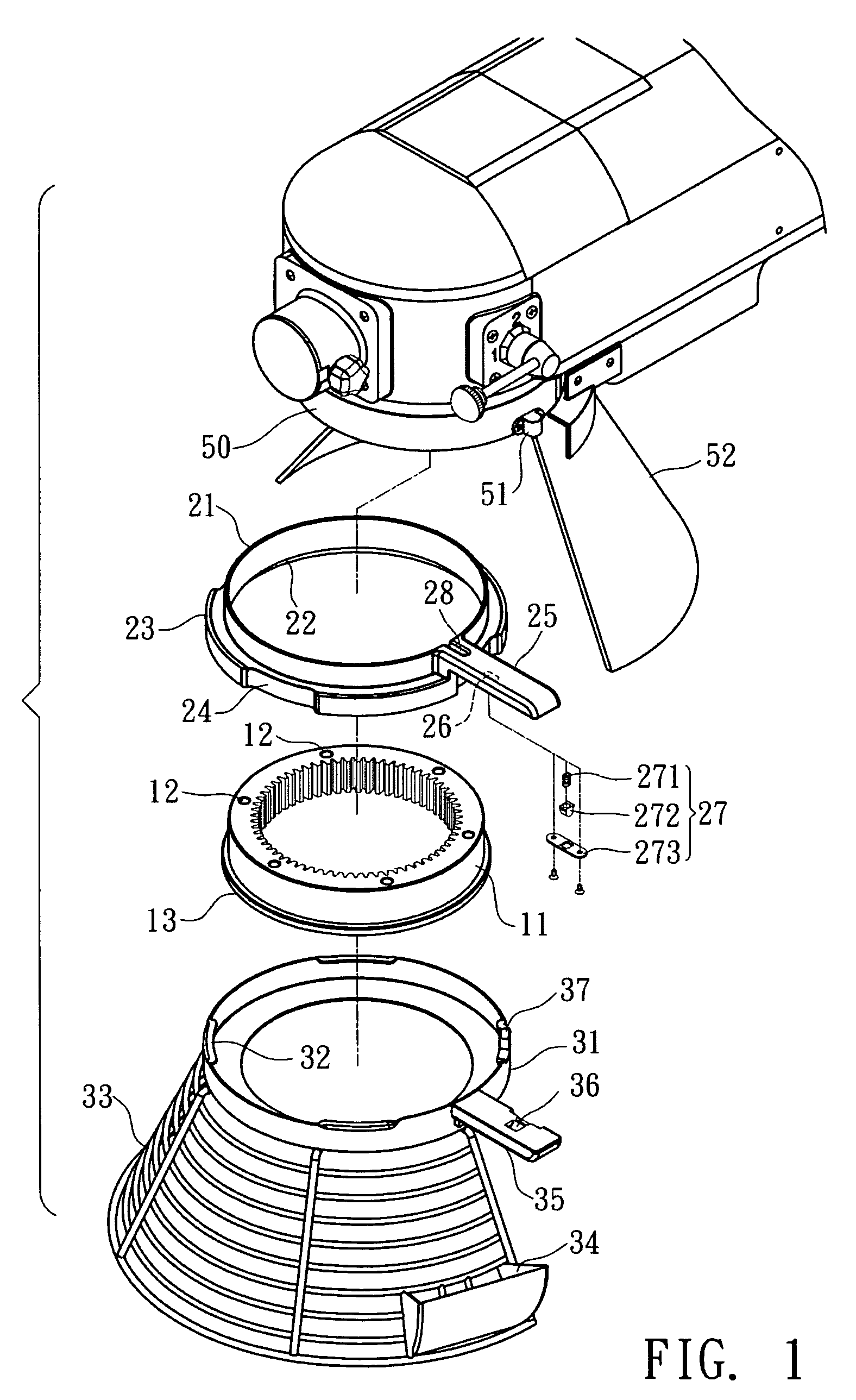 Covering structure of a mixer