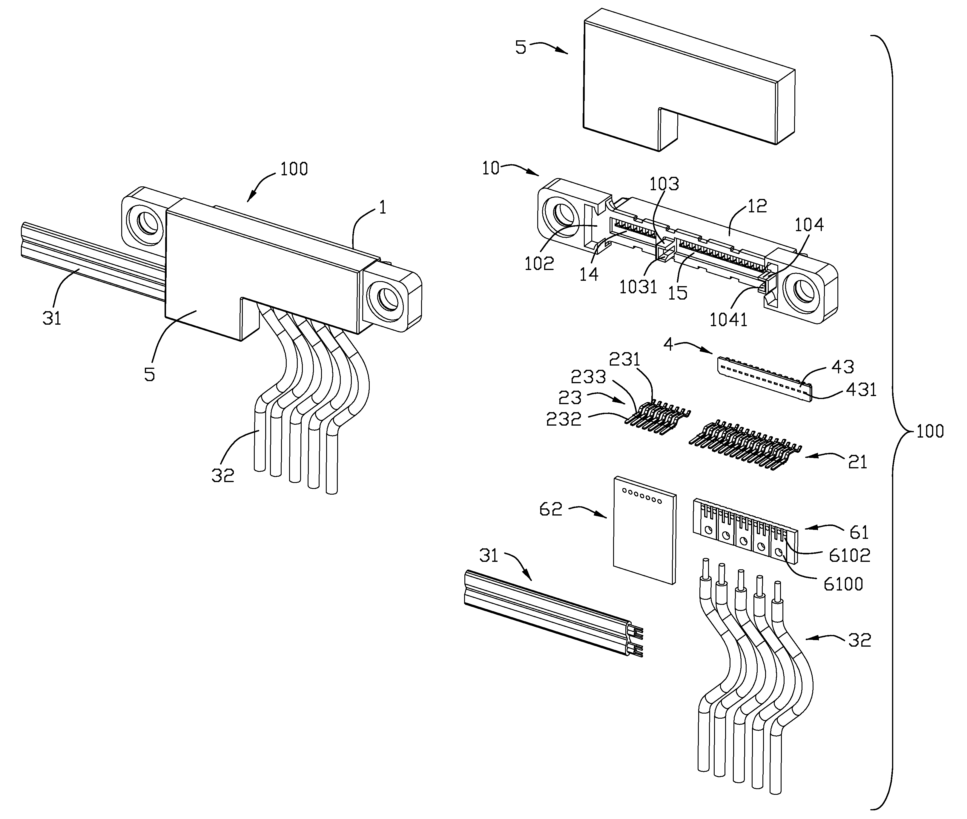 Plug connector with improved cable arrangement and convenient assembly