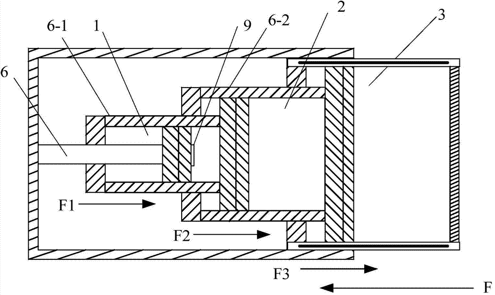 Buffer with prolongable service life and suitable for attracting sliding block in impact process