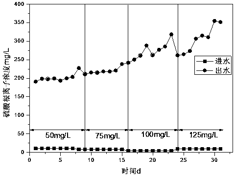 Method for treating perchlorate in inorganic water body by using continuous flow anaerobic bioreactor