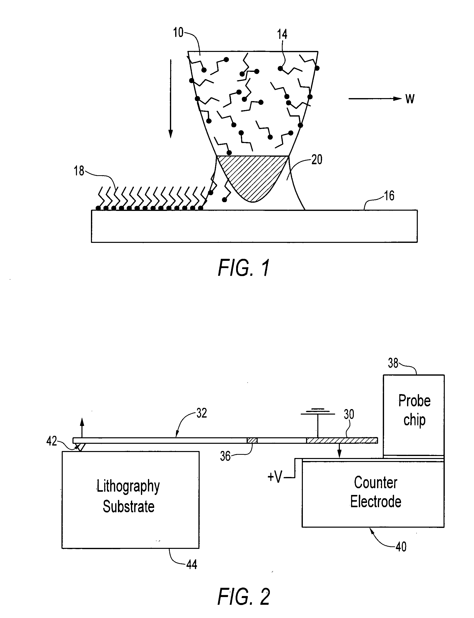 Electrostatic nanolithography probe actuation device and method