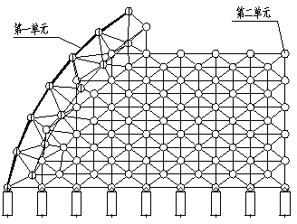 Super-long-span cylindrical shell lattice structure construction method