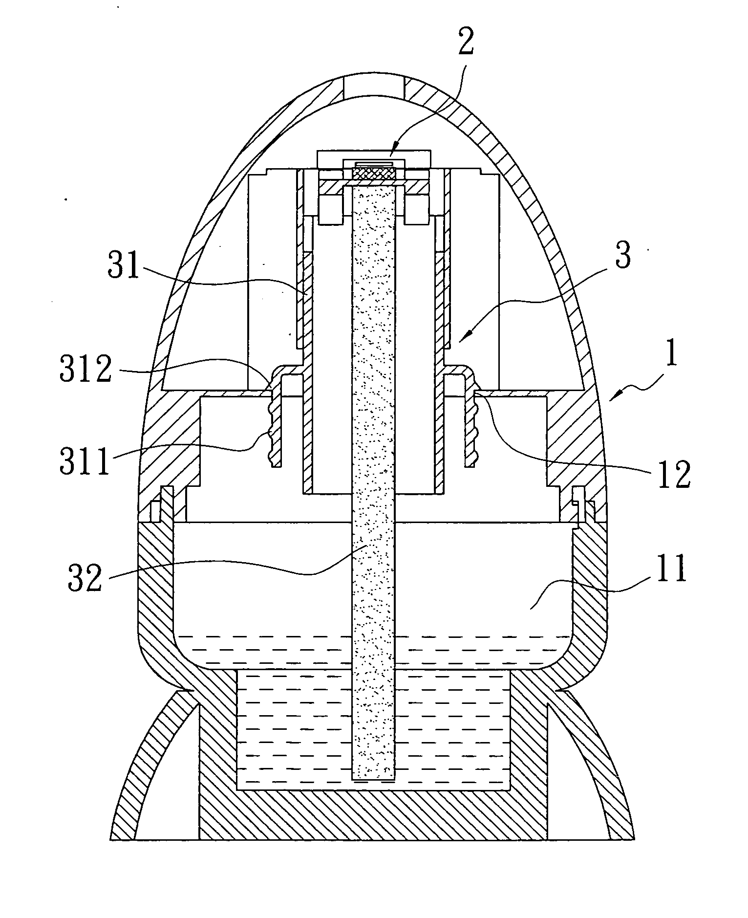 Assembling structure of water conduction device for mist maker