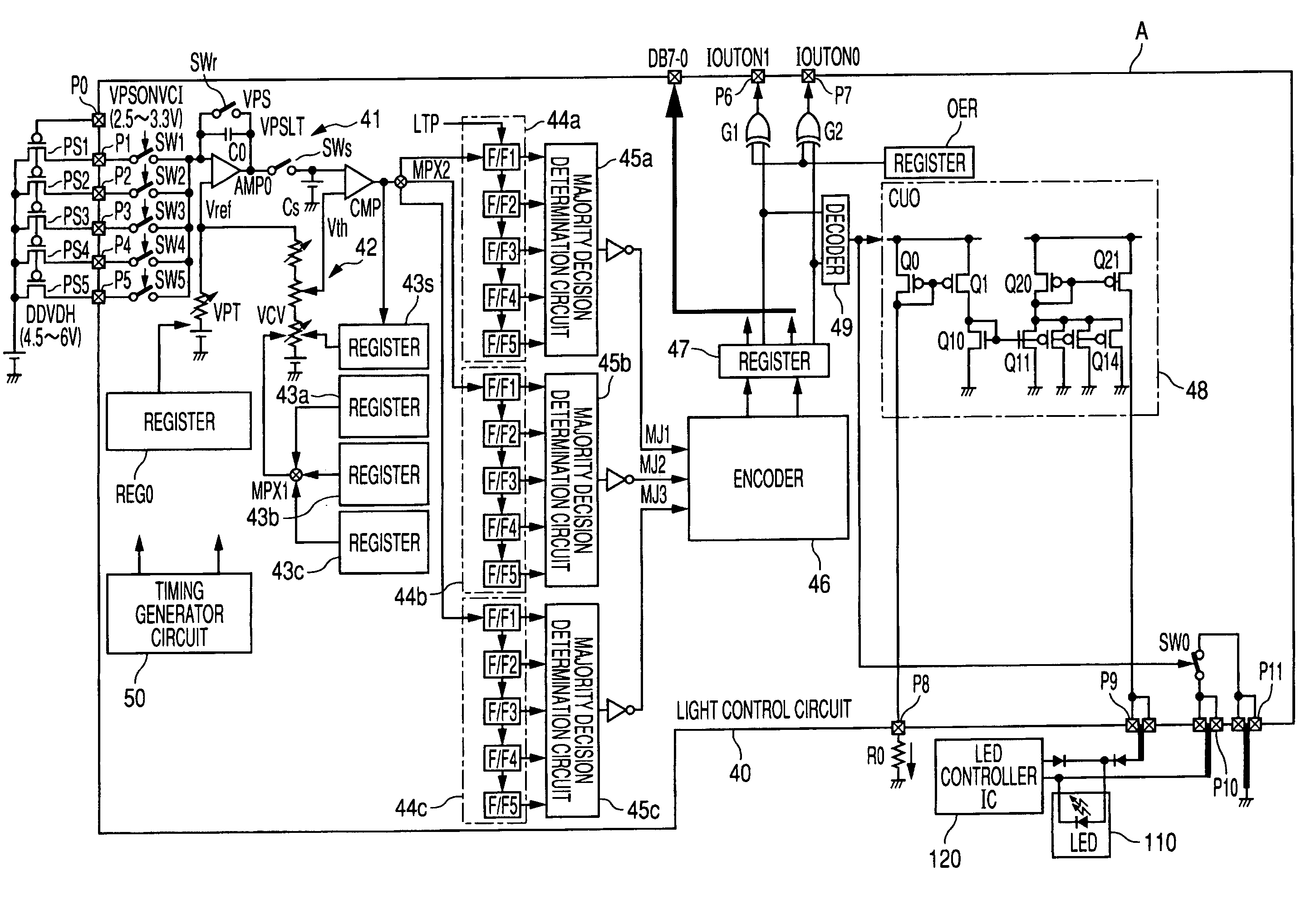 Light control circuit and a liquid-crystal-display control drive device