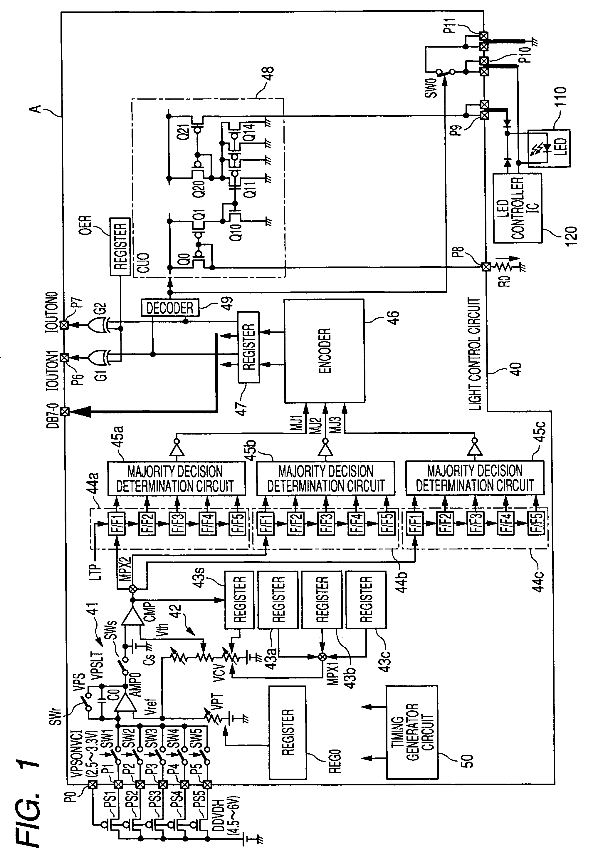 Light control circuit and a liquid-crystal-display control drive device
