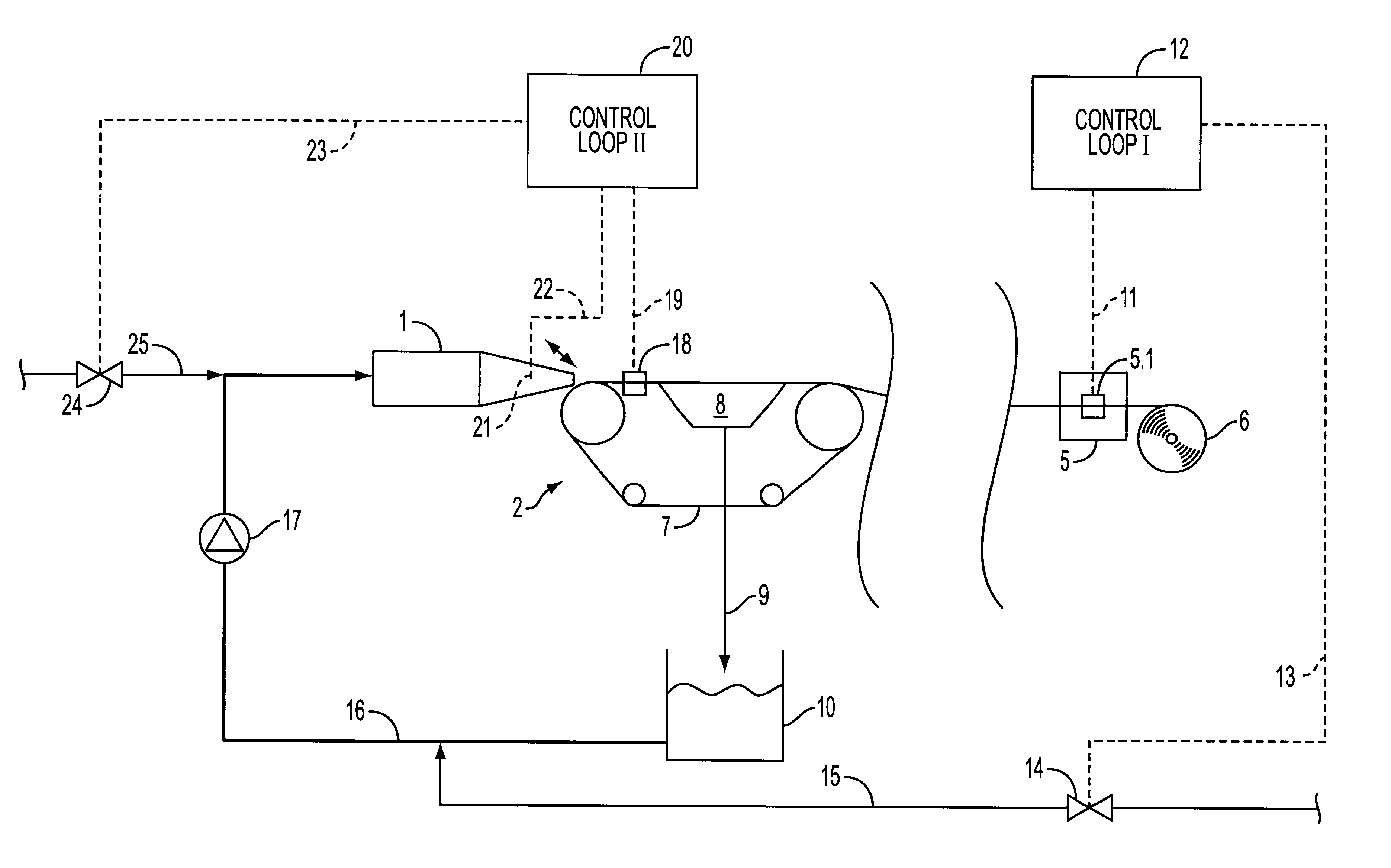 Device to control or regulate the basis weight of a paper or cardboard web