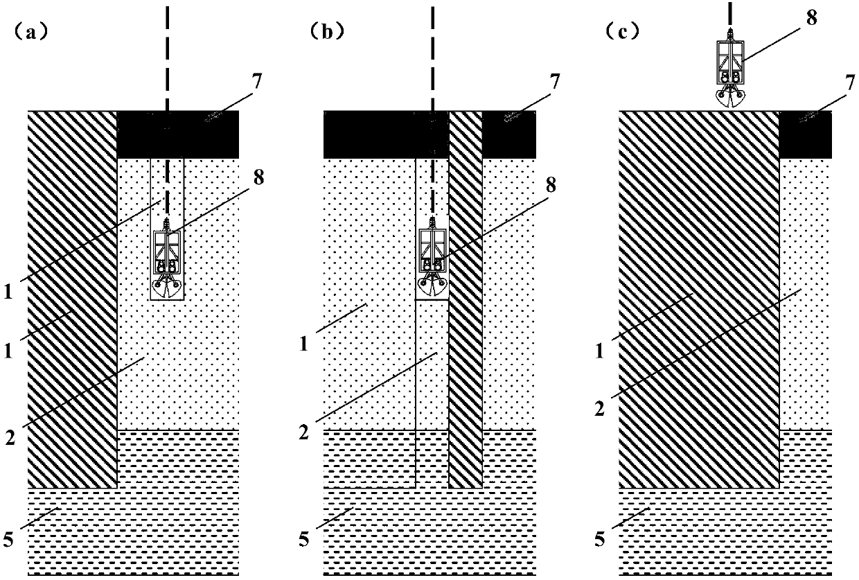 Cement-bentonite vertical antifouling separating wall structure and method