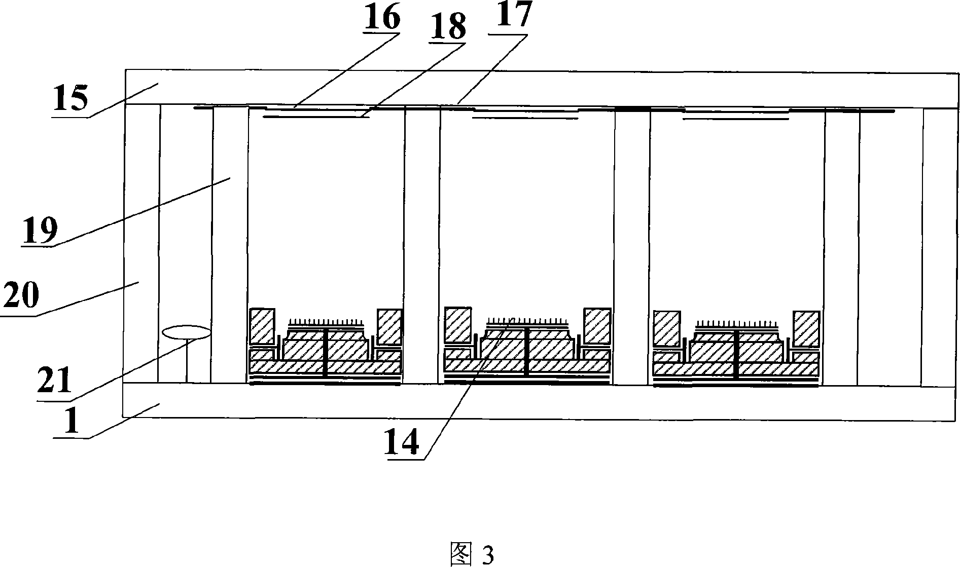 Flat-panel display device with inclined-down gate-modulated flat cadhode structure and its preparing process
