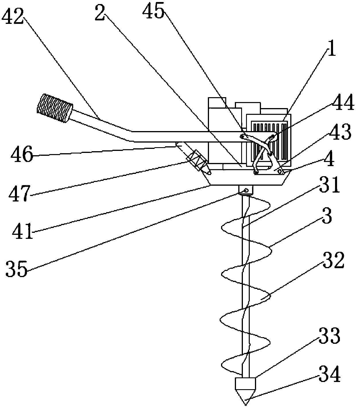 Damping device for hole-digging machine for nursery stock planting and hole-digging machine