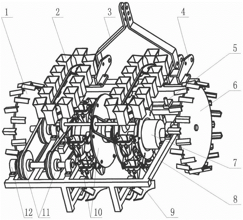 Hanging bucket type semi-automatic crop transplanting machine