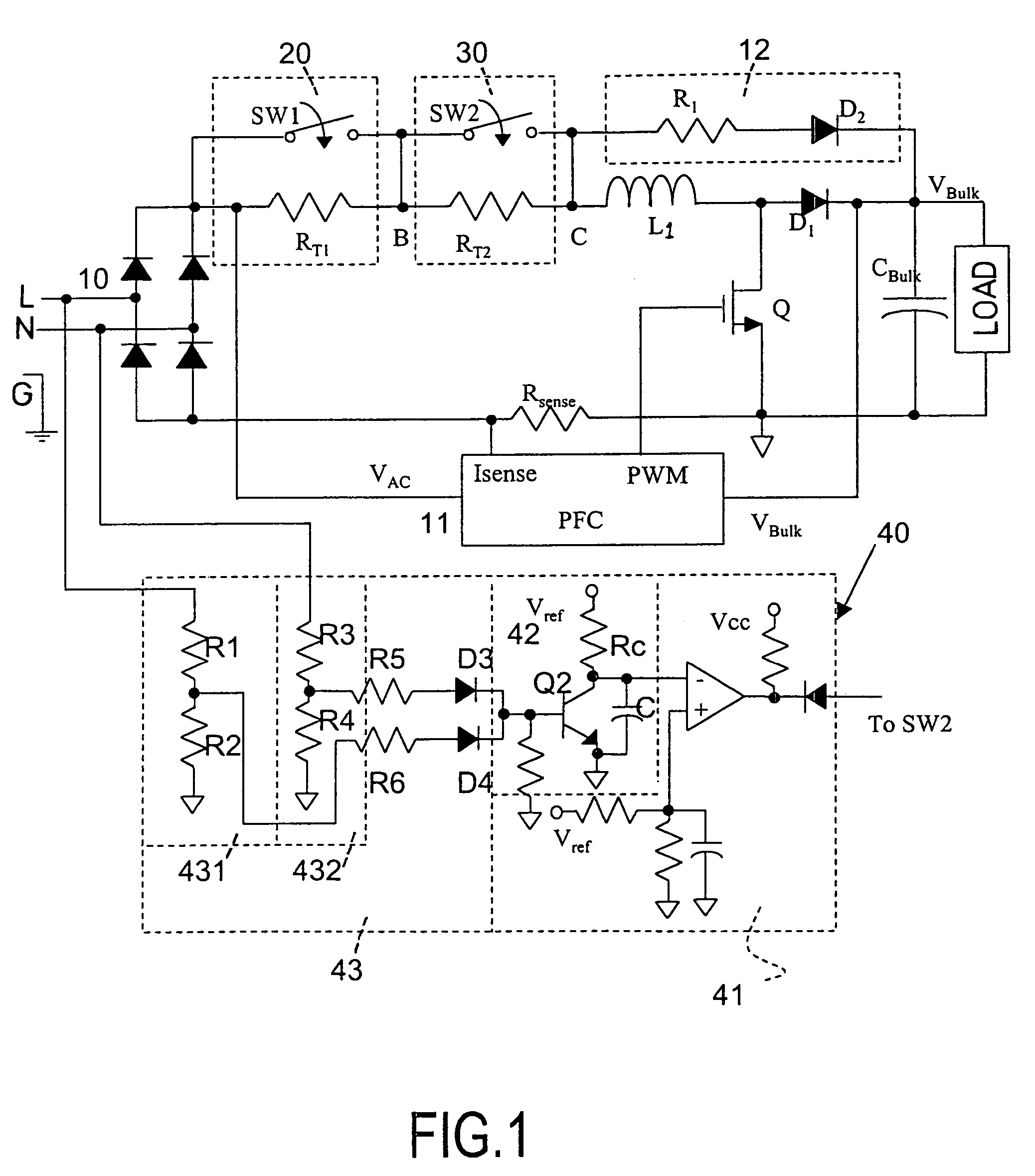 AC/DC converter capable of actively restraining an inrush current
