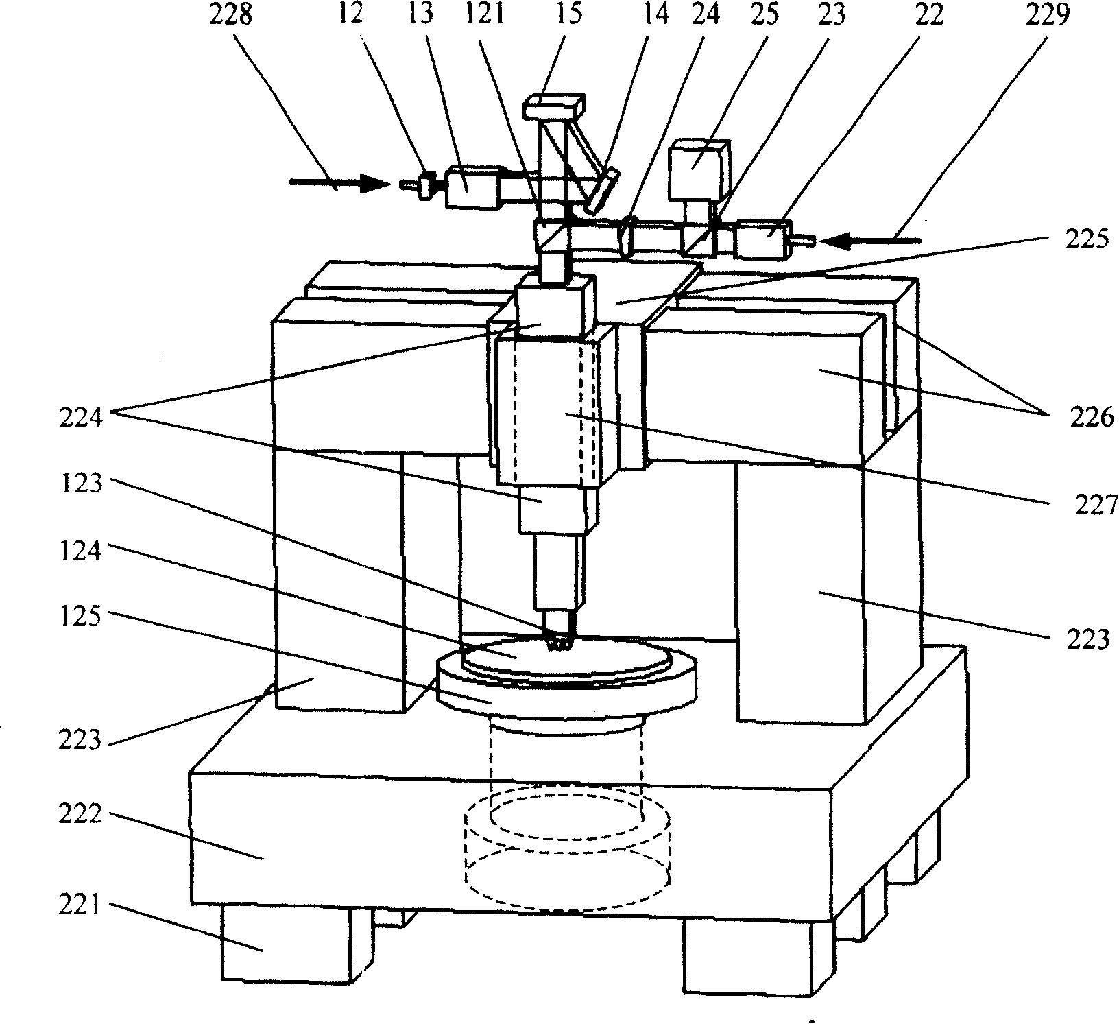 Direct write-in method and apparatus of parallel laser based on harmonic resonance method