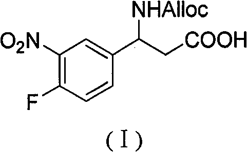 3-alloc amido-3-(3- nitryl-4-fluorophenyl) propionic acid and preparation method thereof