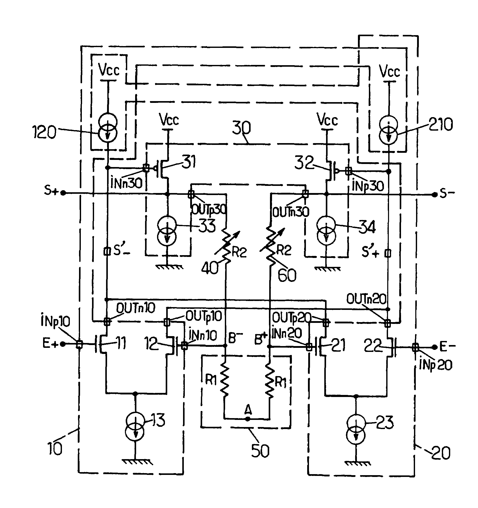 Variable-gain differential amplifier