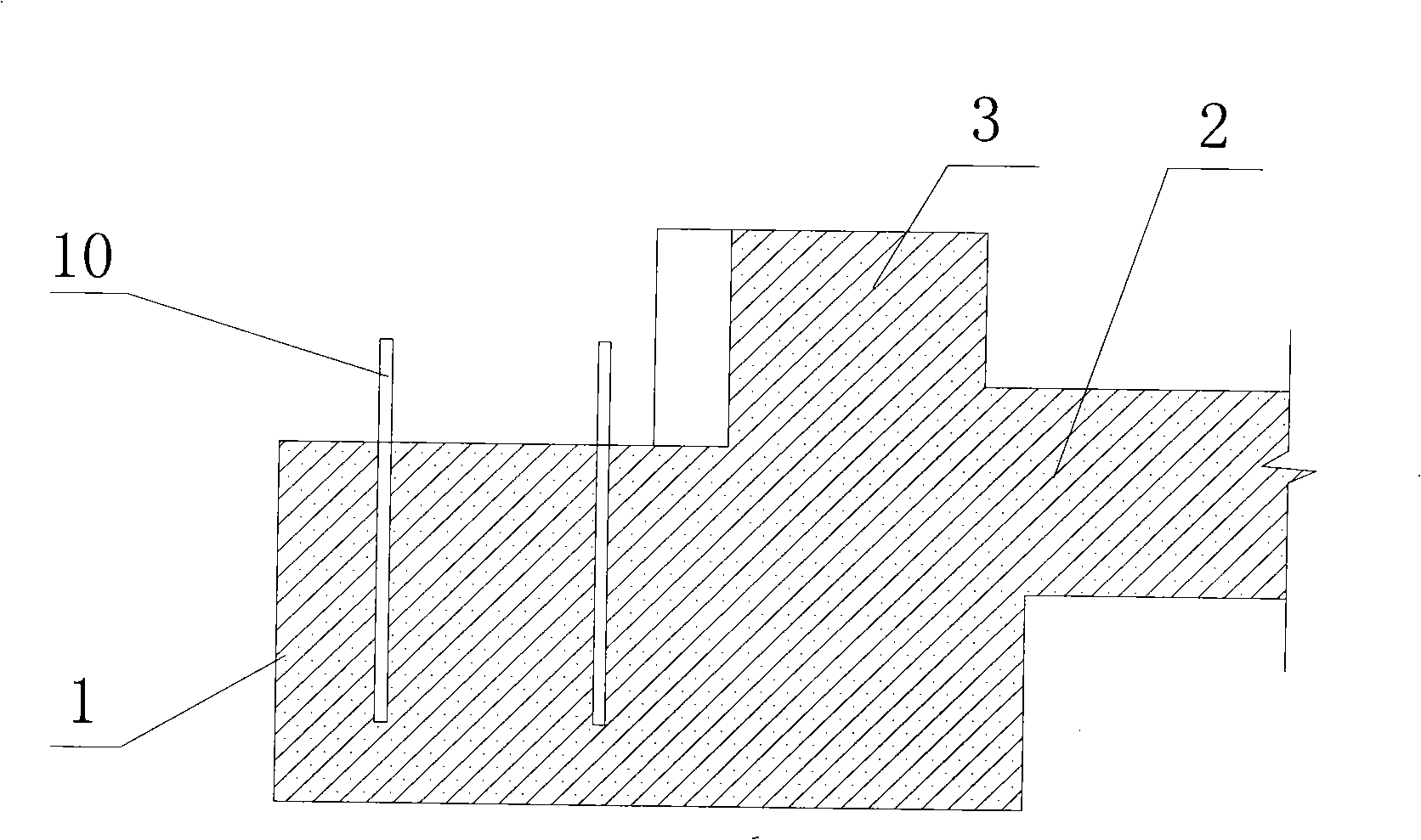 Leveling method in coke oven base roof plate small bracket construction