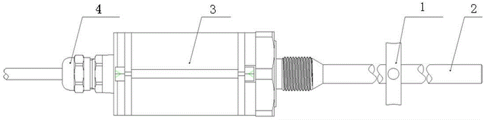 A tensioning installation method of a magnetostrictive displacement sensor and its waveguide wire