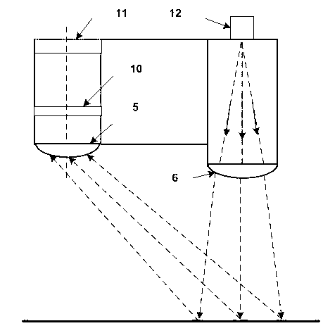 Initiative light source type crop canopy reflection spectral measurement device and method