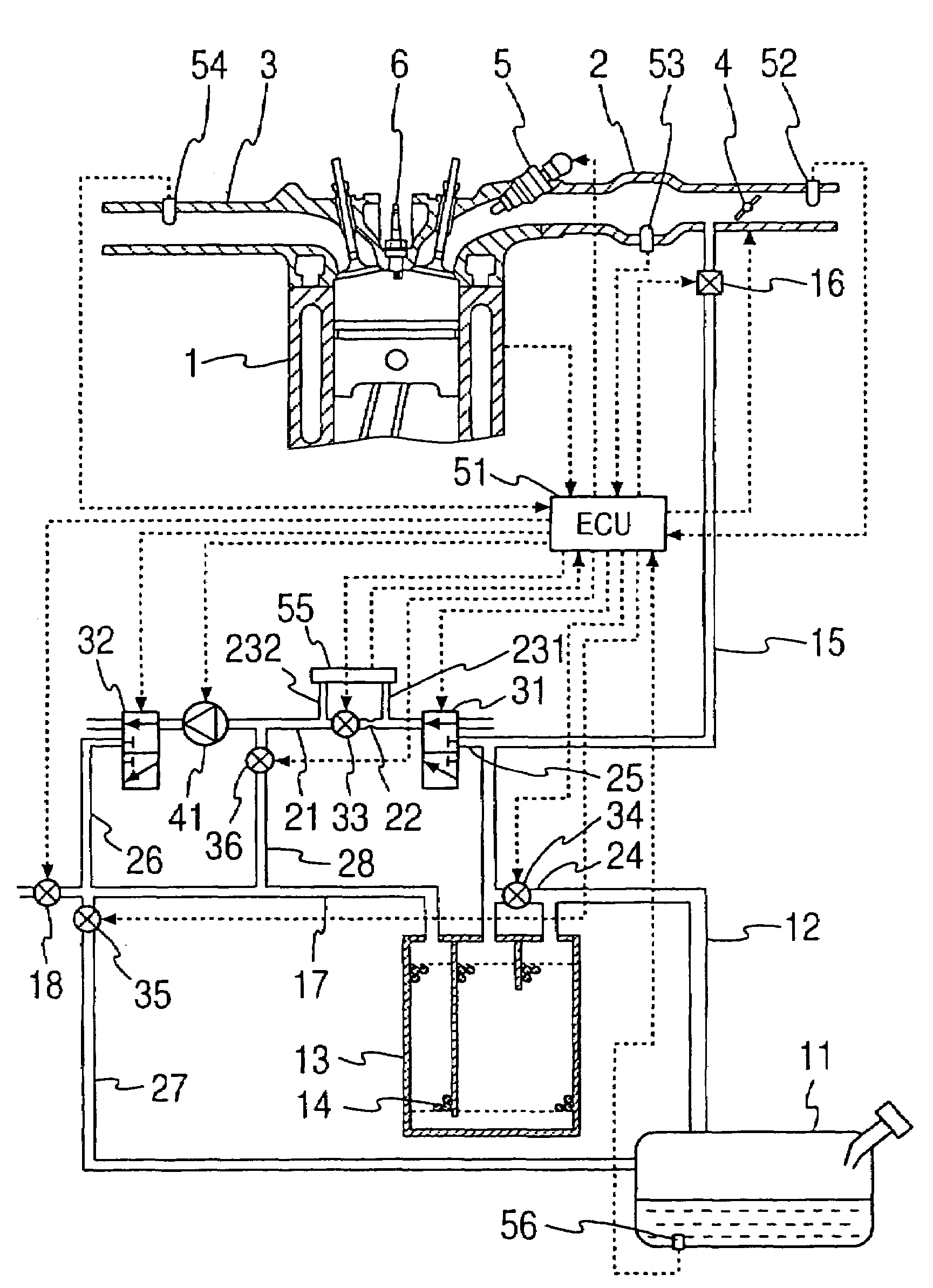 Fuel nature measuring device of internal combustion engine and internal combustion engine having the same