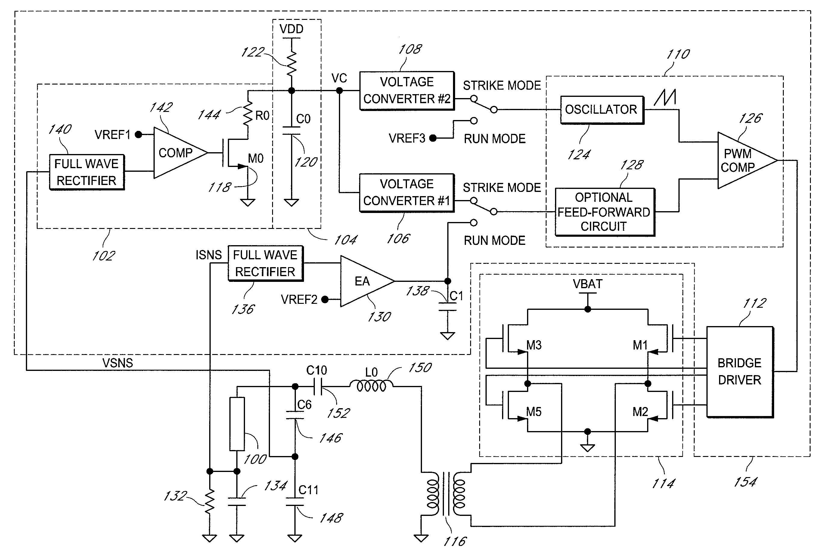 Striking and open lamp regulation for CCFL controller
