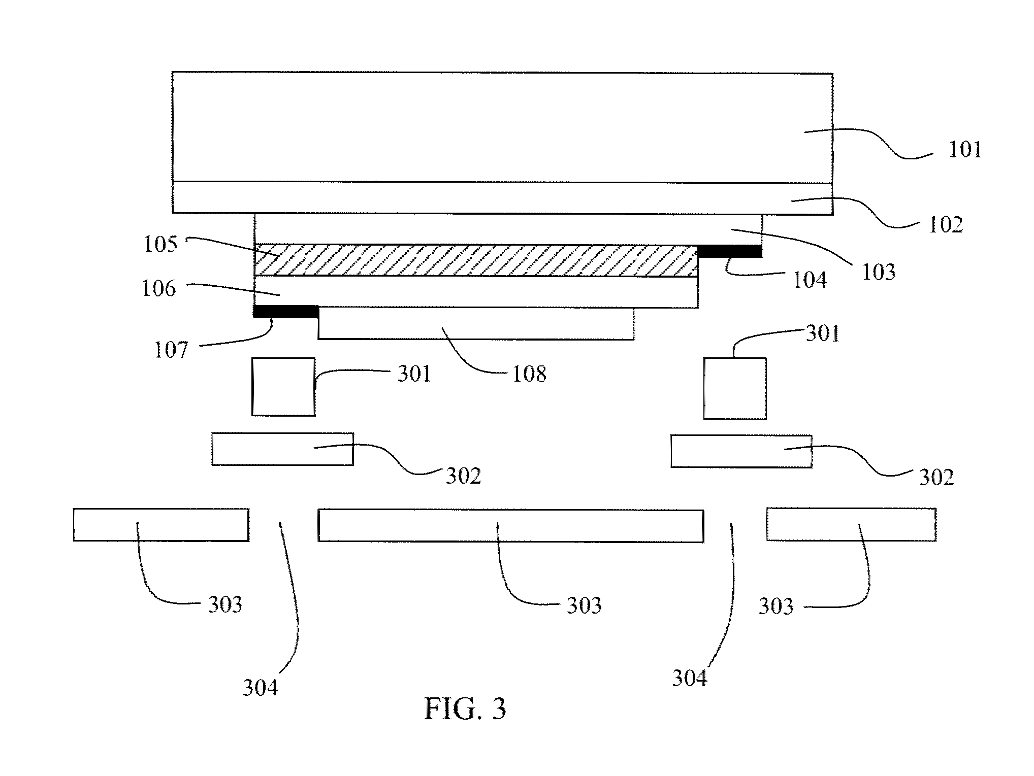 Large area light emitting electrical package with current spreading bus