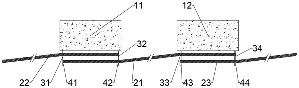 Underwater fixing structure and fixing method for net bodies