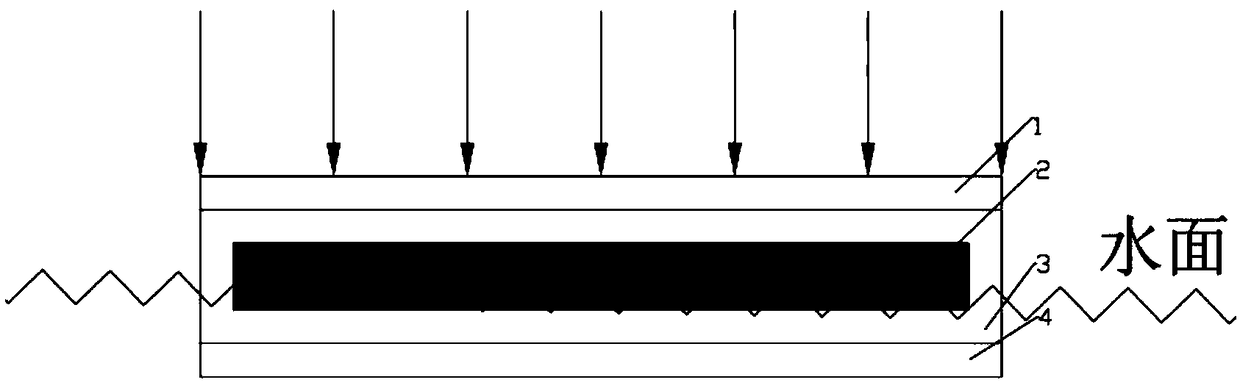 A device for enhancing heat dissipation of a water surface photovoltaic module using a phase change material