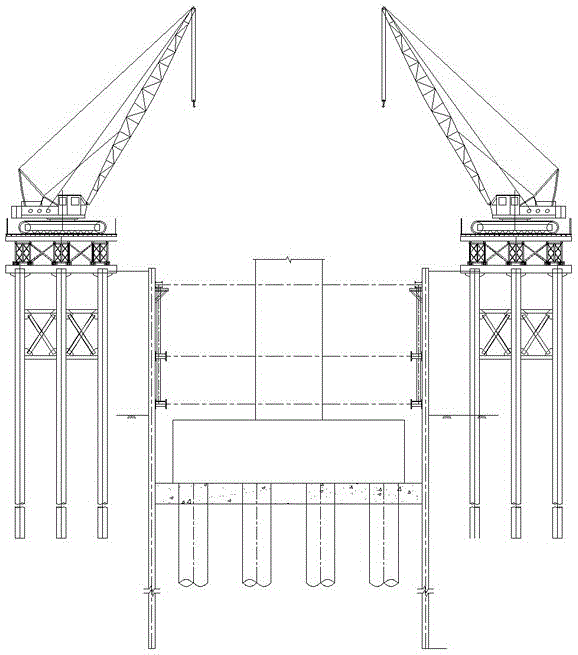 Construction method of super-long steel sheet pile cofferdam in deep water under tidal environment