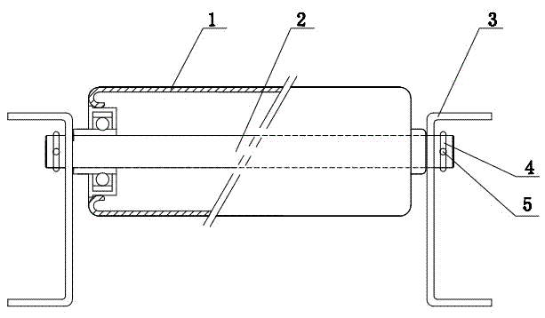 Simple installation structure of unpowered roller shaft