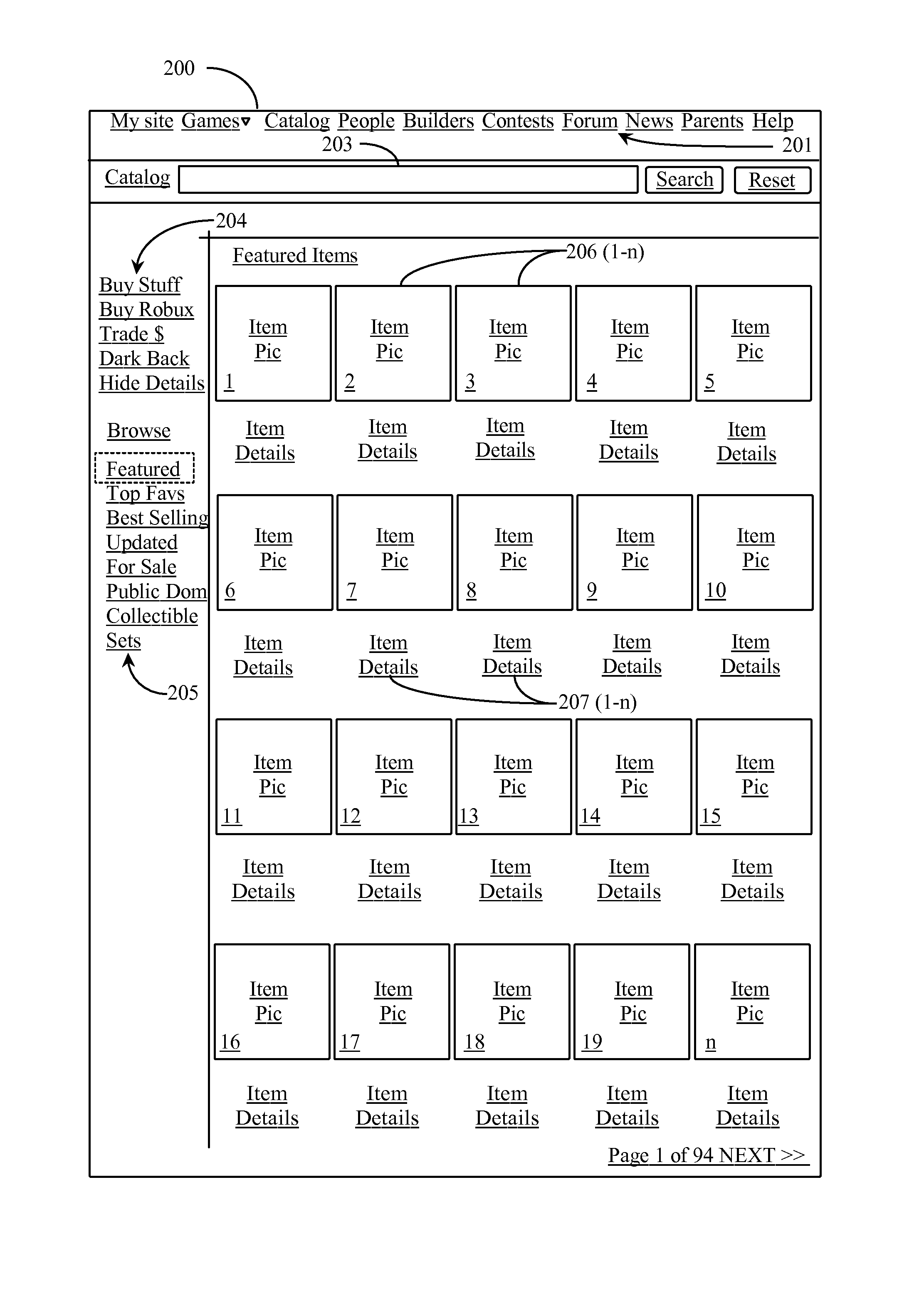 Method for Sorting and Displaying Items in a Virtual Catalog