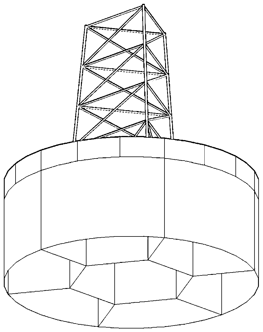 Combined composite cylinder buoyancy tank foundation structure and construction method thereof