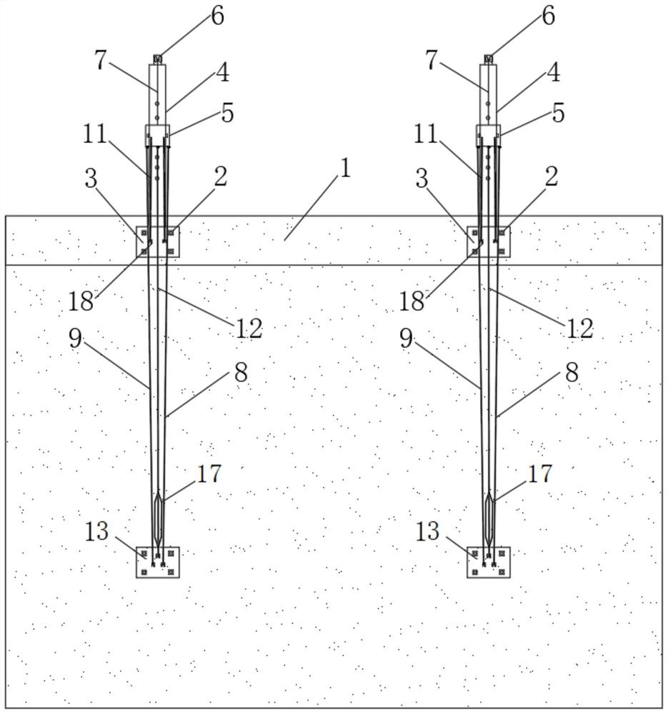 Wall-attached anchoring type hanging basket support and mounting method thereof