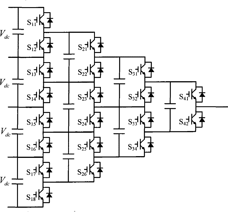 Single-phase circuit topology structure for clamp multi-level converter