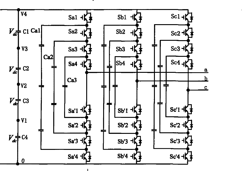 Single-phase circuit topology structure for clamp multi-level converter