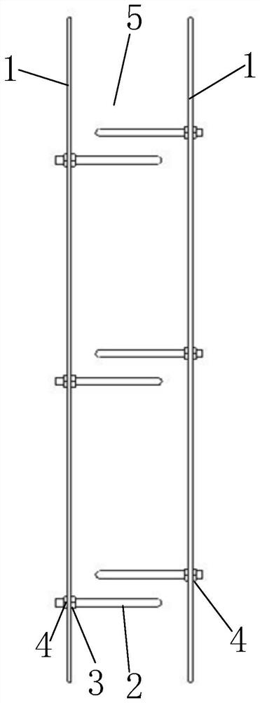 Double-steel-plate concrete composite shear wall with U-shaped pull rods arranged in staggered mode