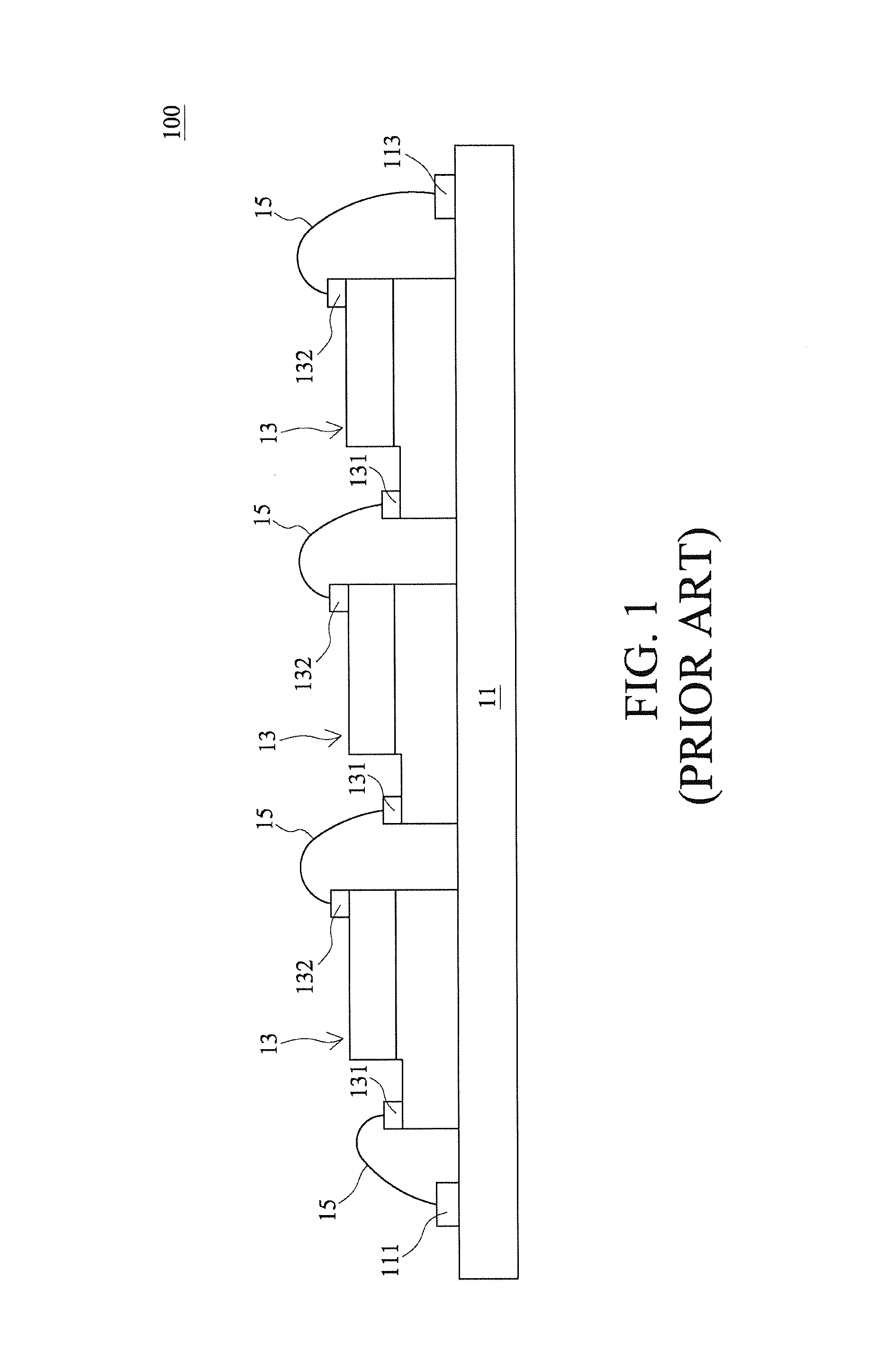 Stacked light emitting diode array structure