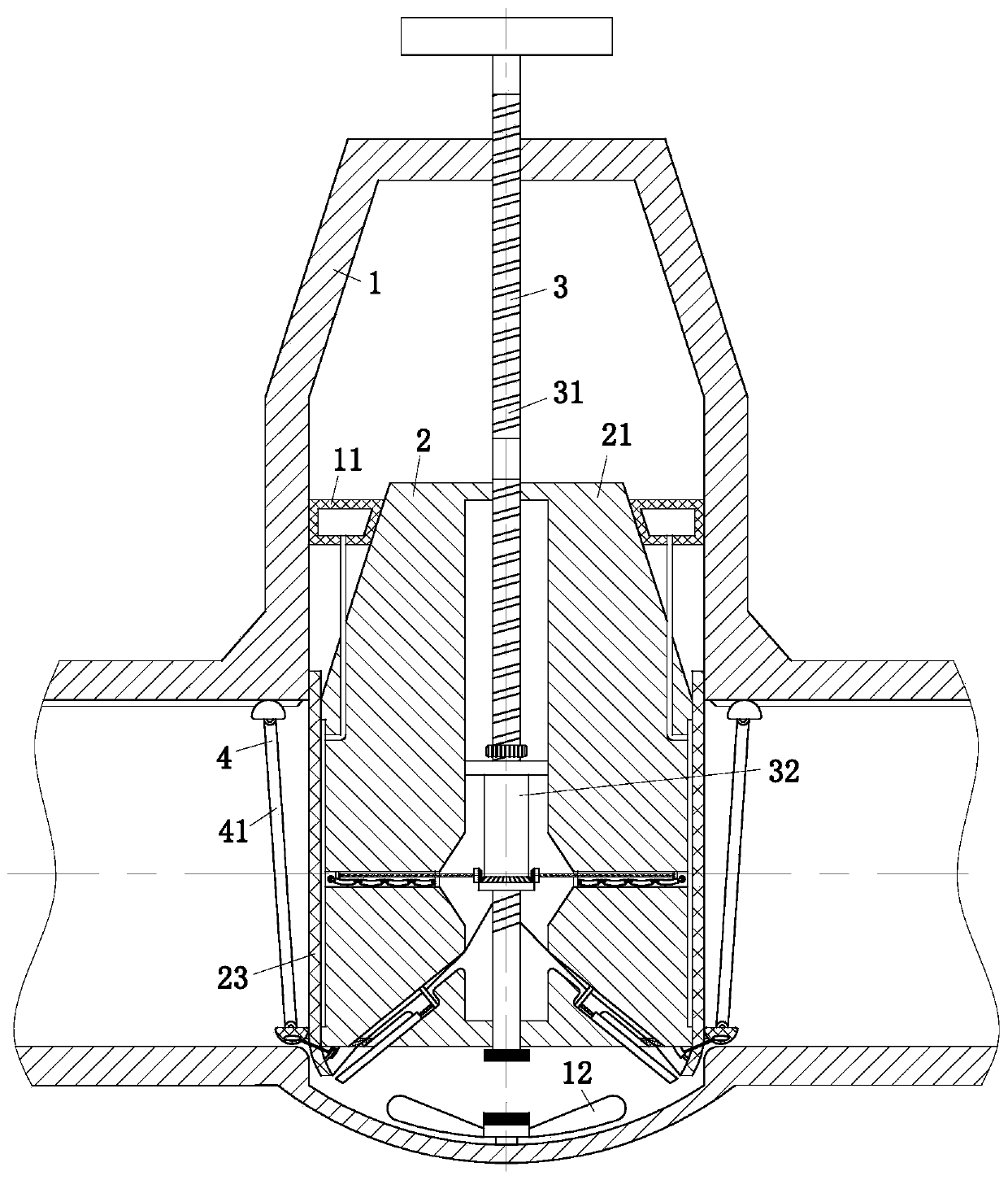 Safe anti-leakage water valve for supply of urban water resources