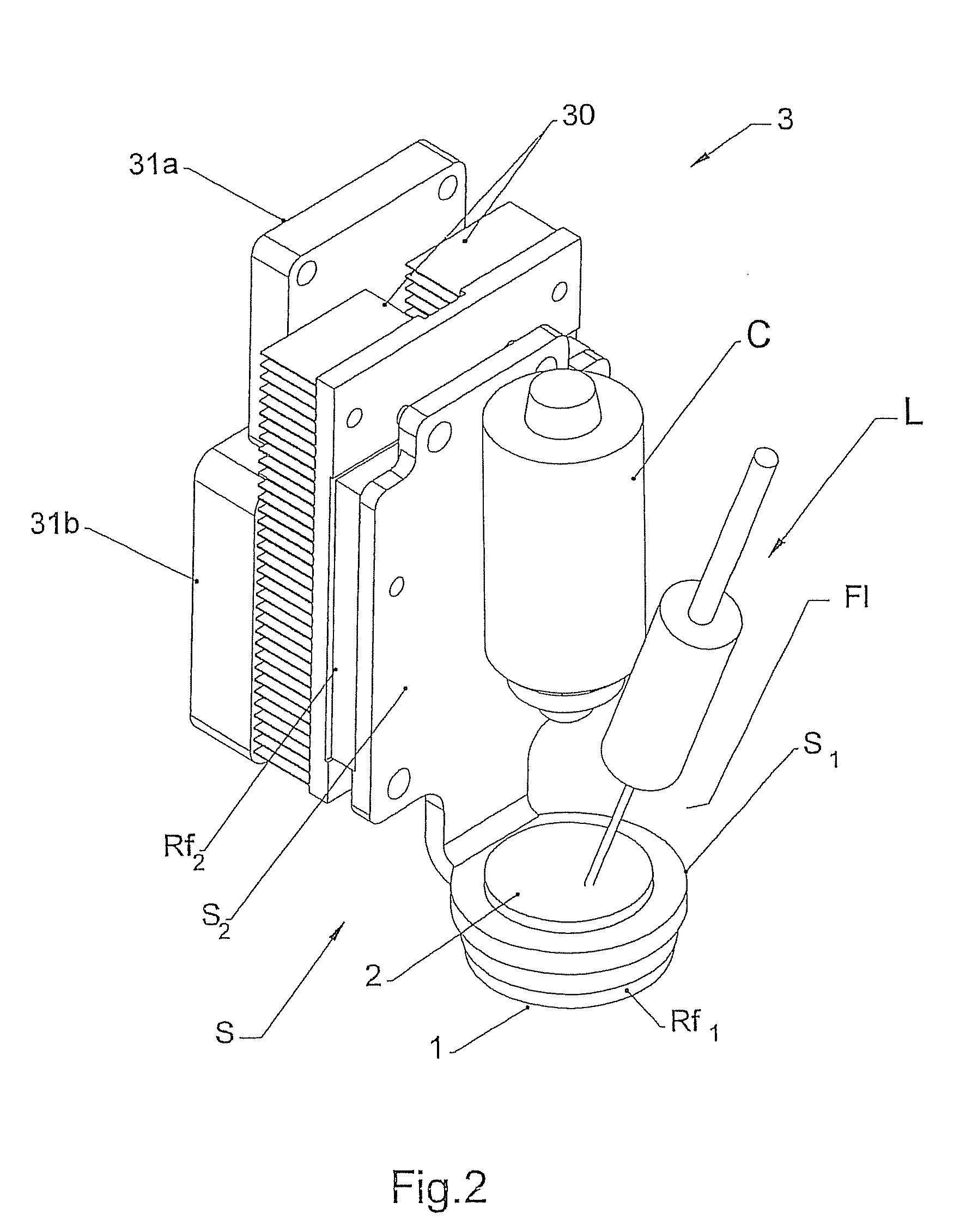 Cooled handpiece for treating the skin with visible radiation
