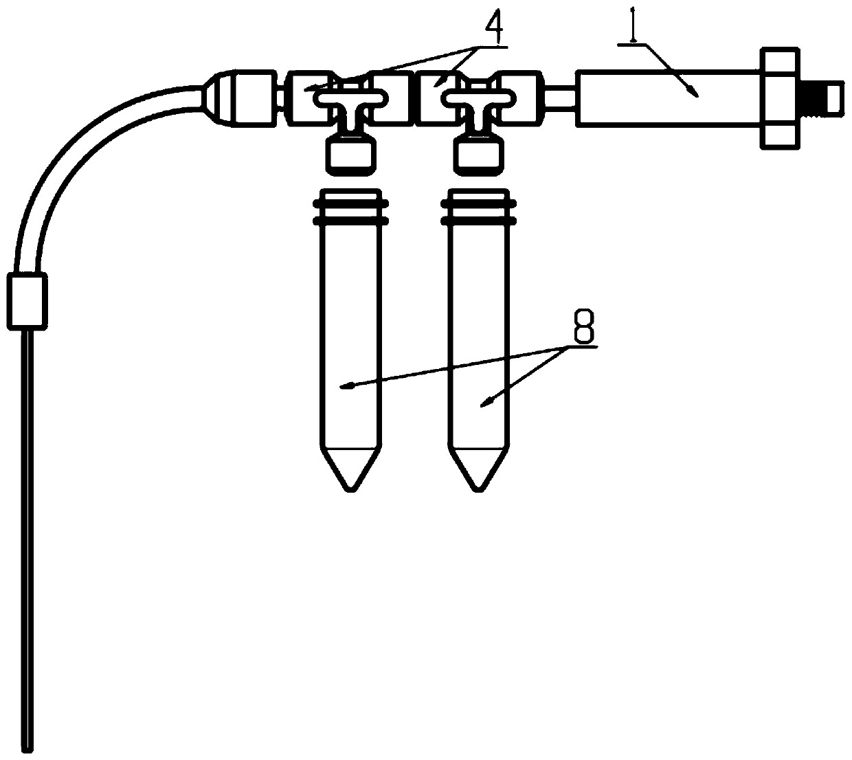 Liquid taking and separating device