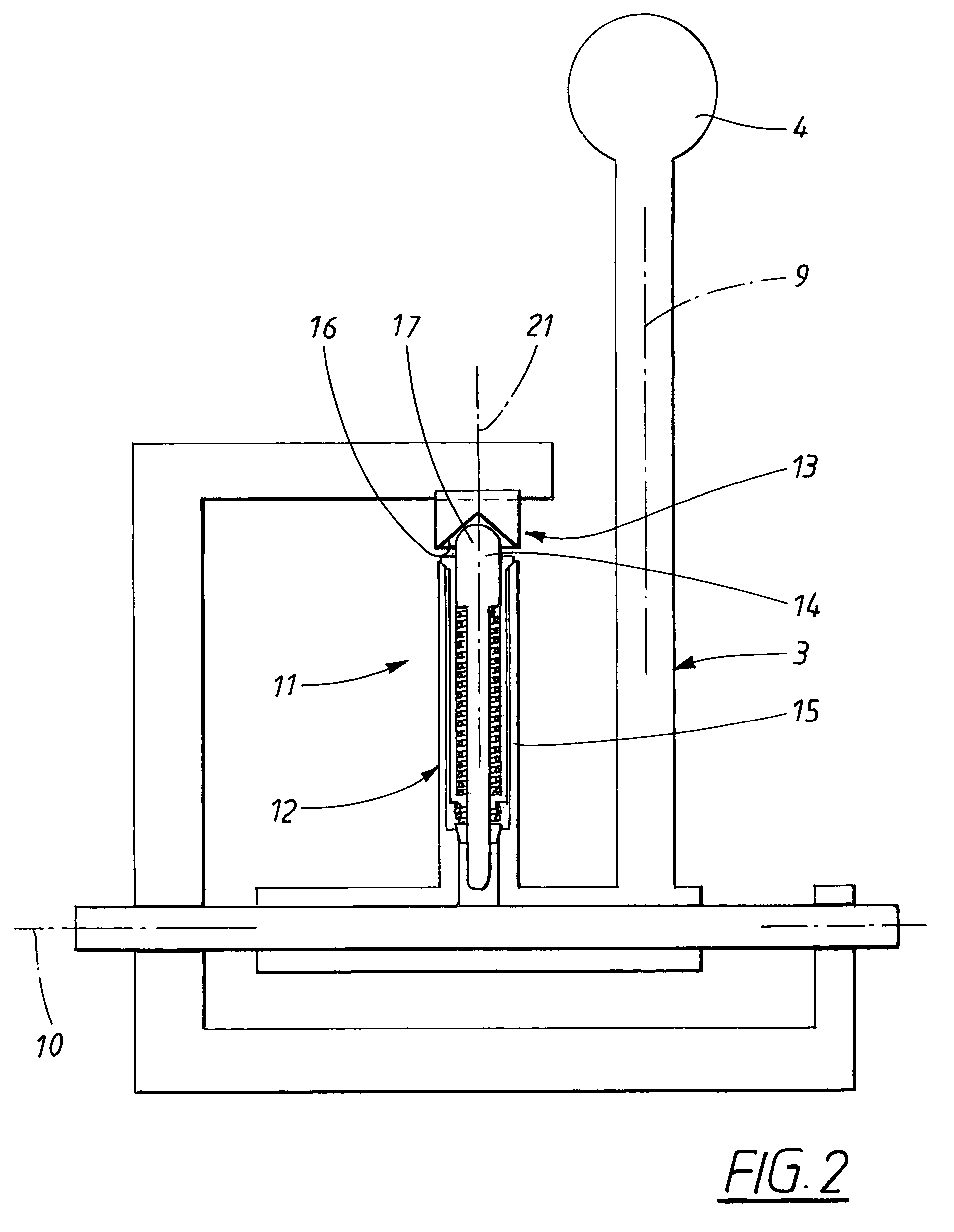 Centering device for longitudinal elements and a resetting device for motor vehicles