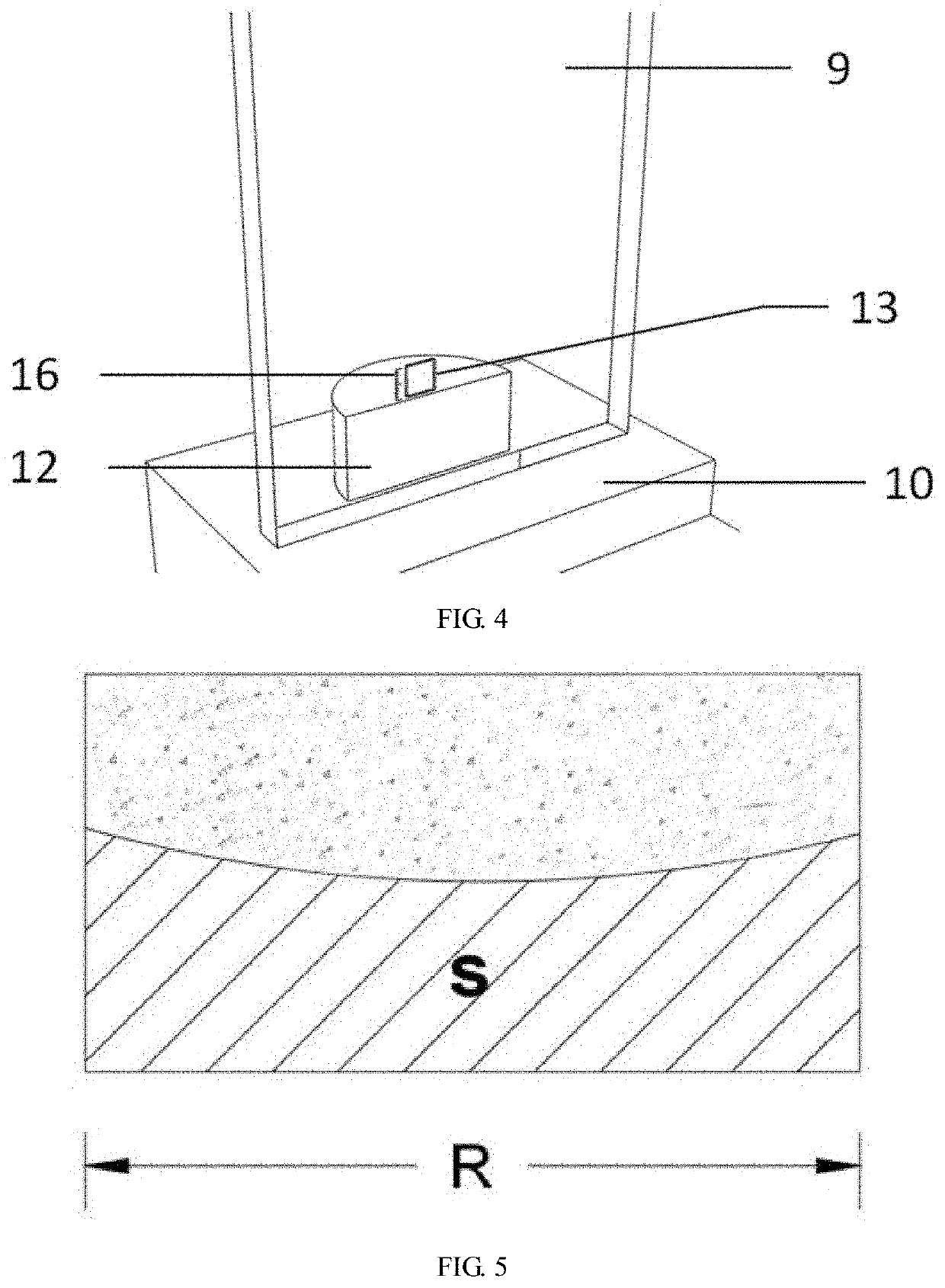 Image acquisition device and measuring method for geometric parameters of specific developing area on concrete test blocks