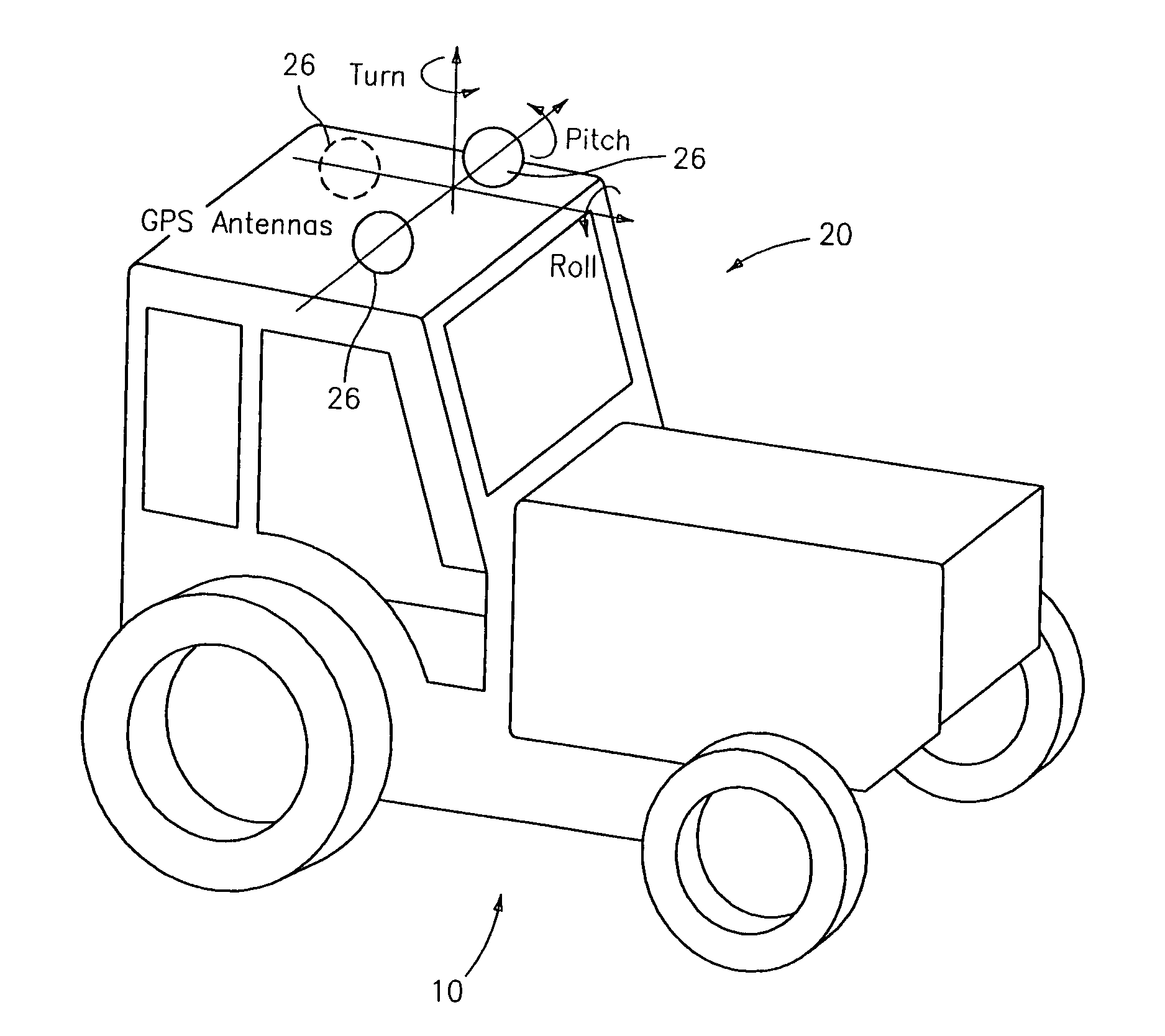 Satellite position and heading sensor for vehicle steering control
