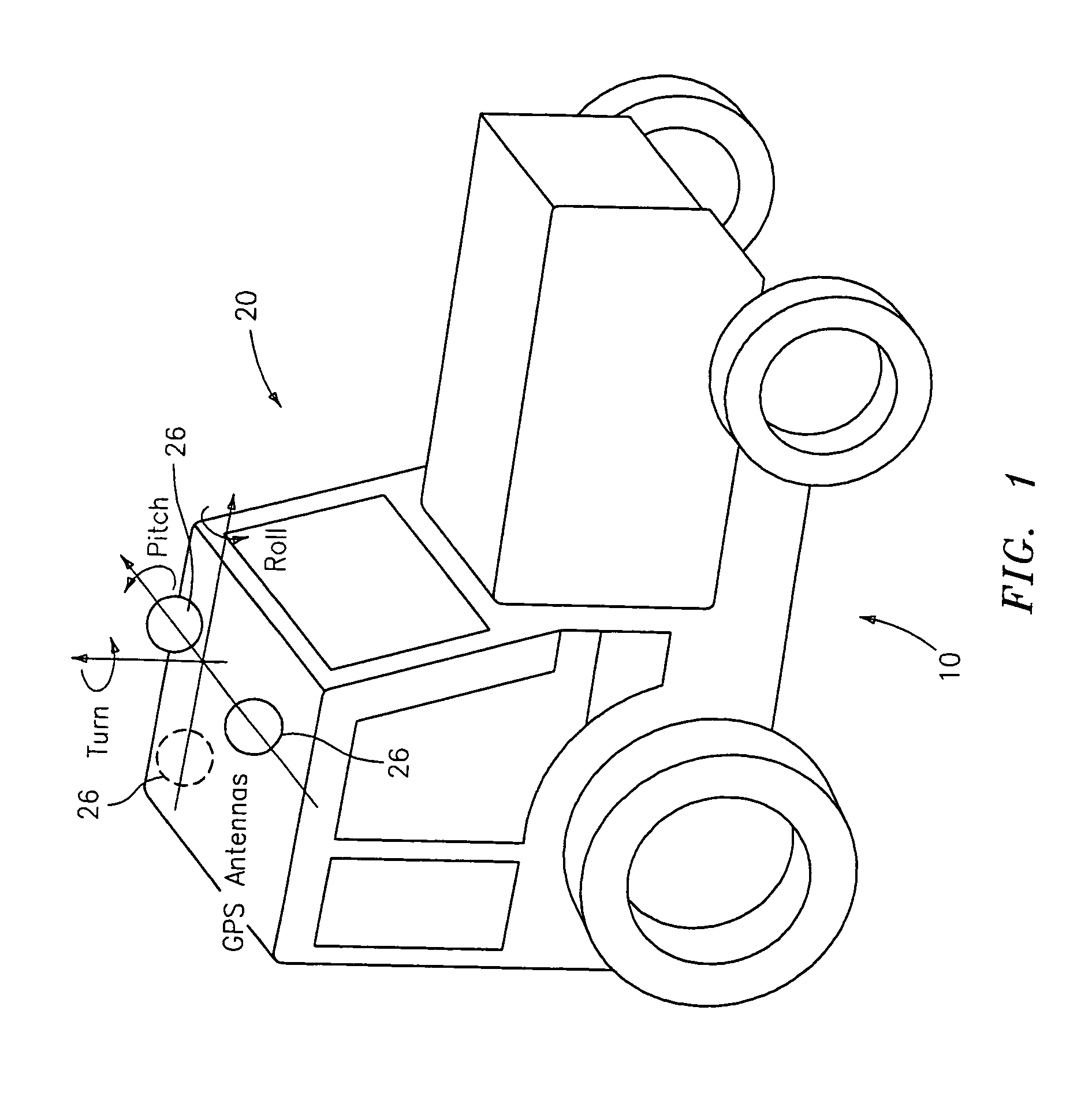 Satellite position and heading sensor for vehicle steering control