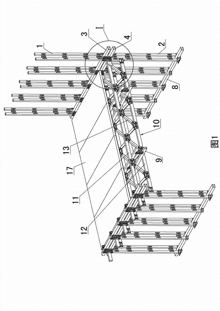 Truss combined beam and upper and layer connected light steel structure and construction method thereof
