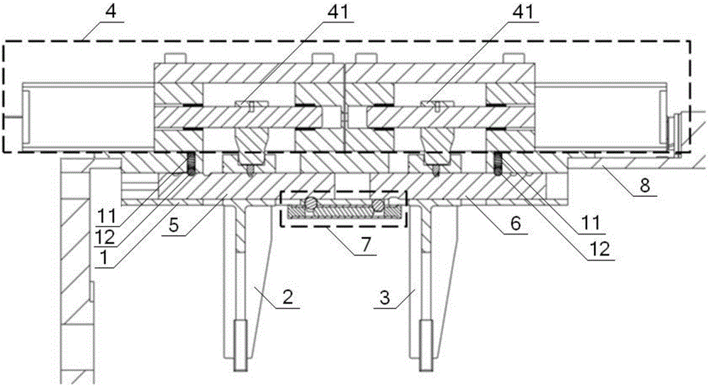 Coaxial type shifting fork structure