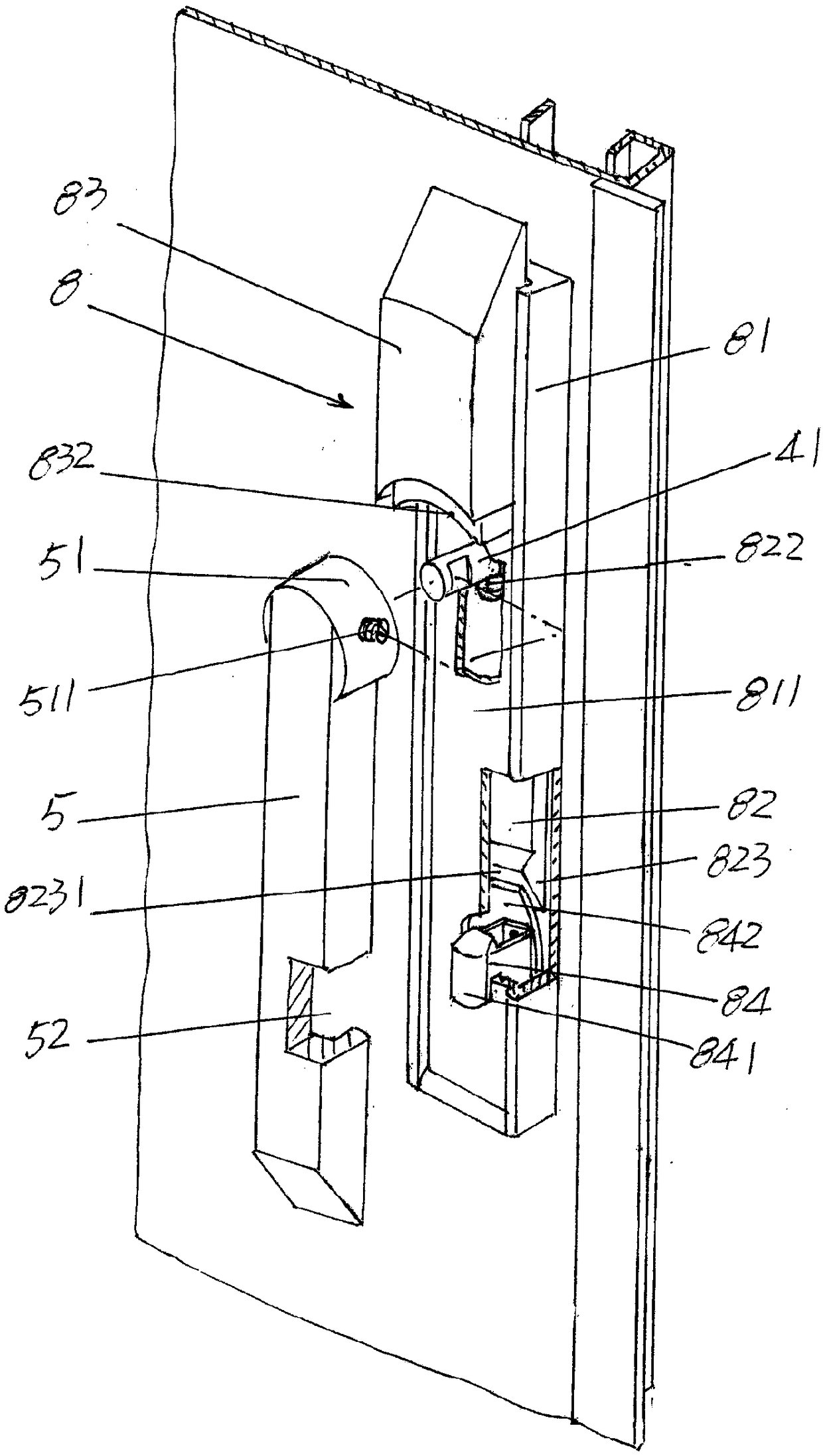 Cabinet door locking device for ship electrical cabinet