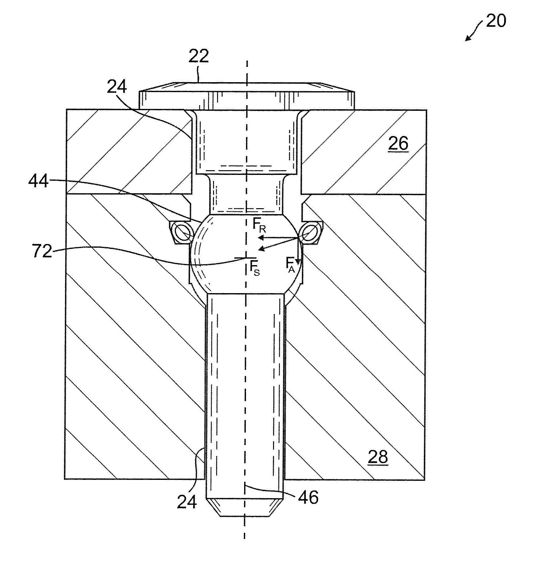 Apparatus including a pin connector for securing a first member and a second member to one another, and associated methods