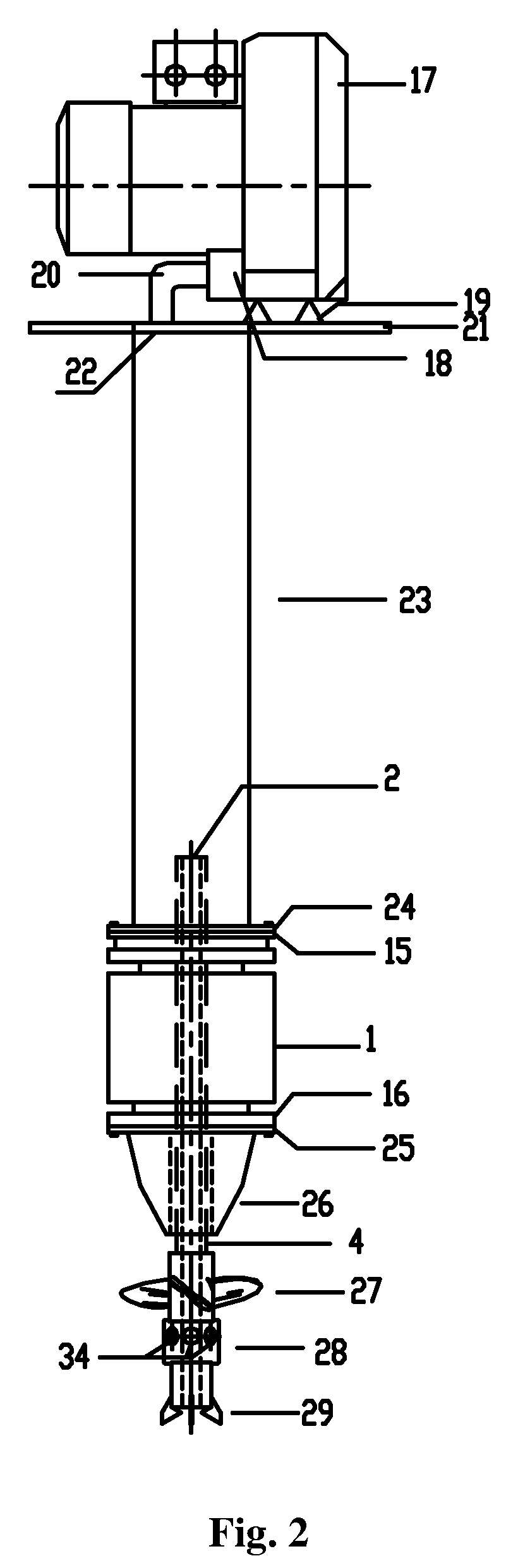 Submersible hollow shaft motor and submersible floating aerator comprising the same