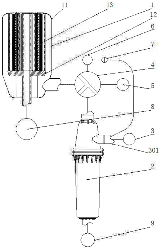 Filtering and purifying system for drip irrigation equipment