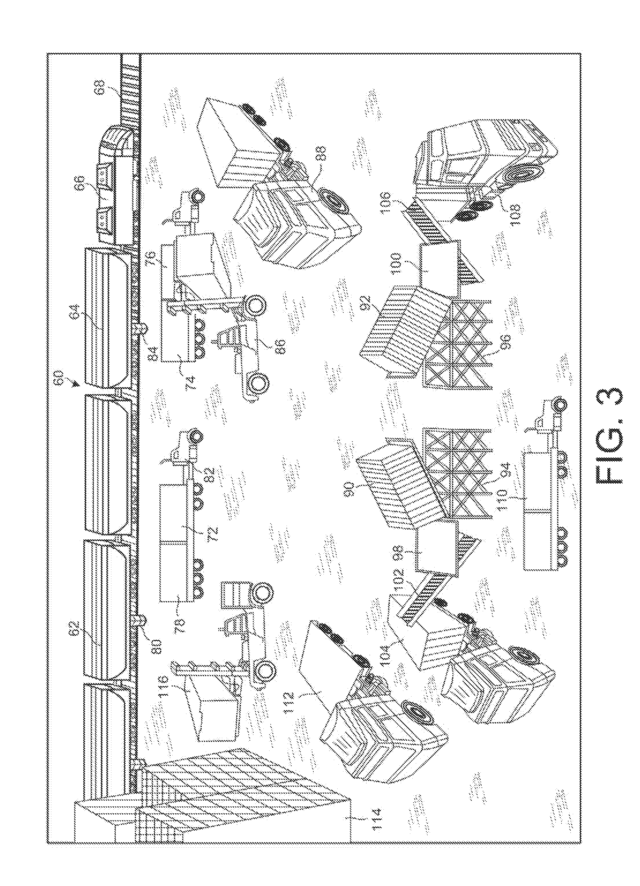 Methods of storing and moving proppant at location adjacent rail line